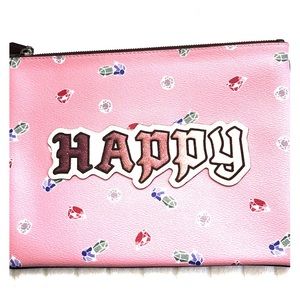 Coach X Happy Large Canvas Pouch Clutch/wristlet